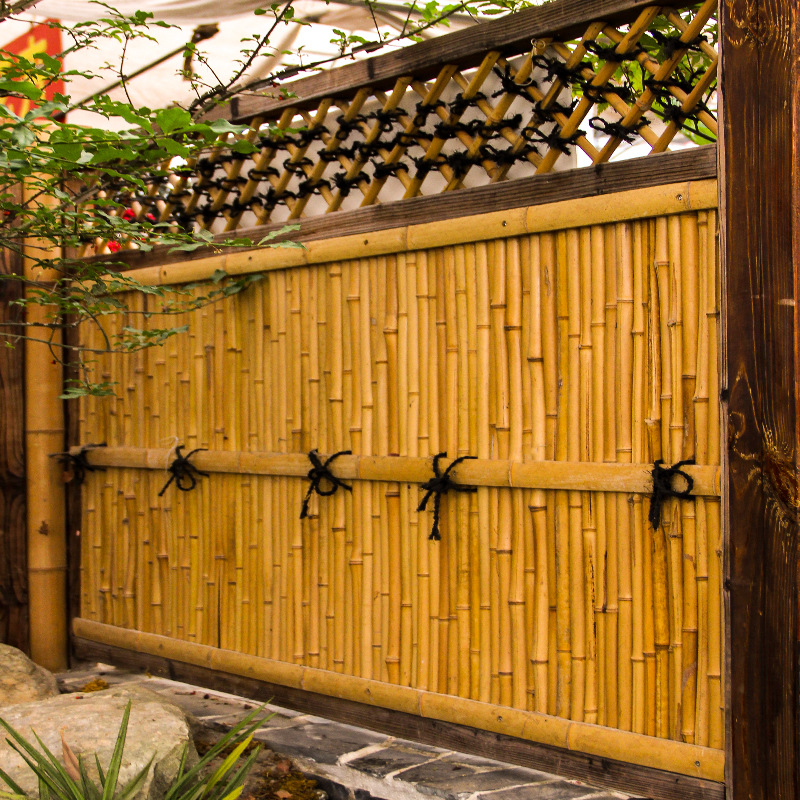 围栏屏风日式护栏栅栏室外庭院篱笆隔断花园竹围墙户外竹子遮挡墙