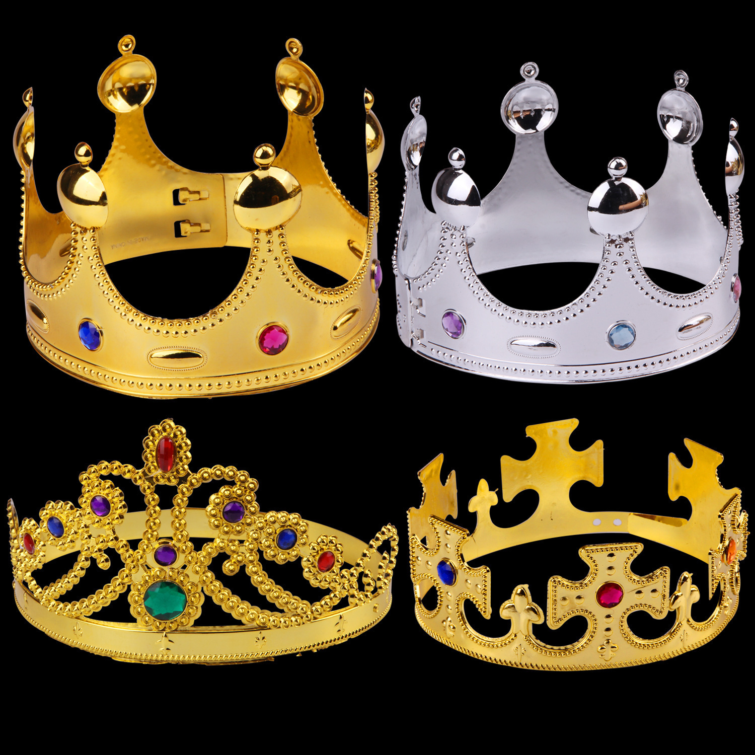 国王皇冠帽子万圣节化妆舞会装扮塑料皇冠权杖生日公主皇冠批发