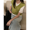 February 9 10 V-neck Sleeveless knitting Mohair Bandage Vest AM054