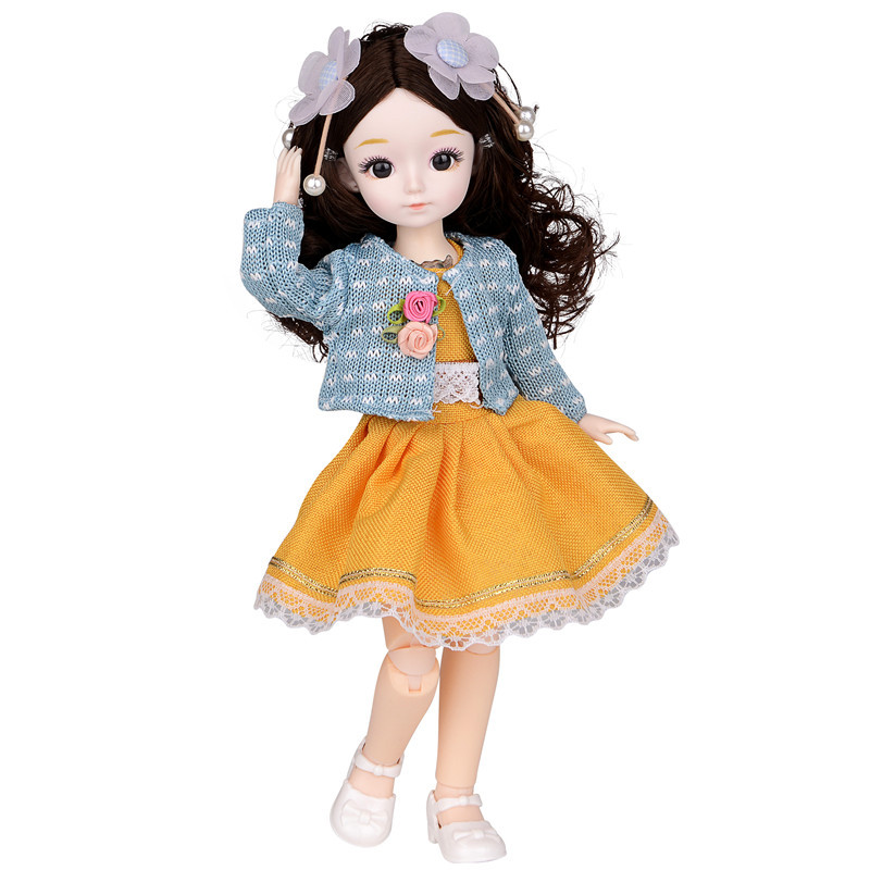 6 Points BJD Doll Clothes 30cm Doll Clothes Doll Clothes Clothes Fat Doll Skirt Suit Girls Playing House Toy Accessories