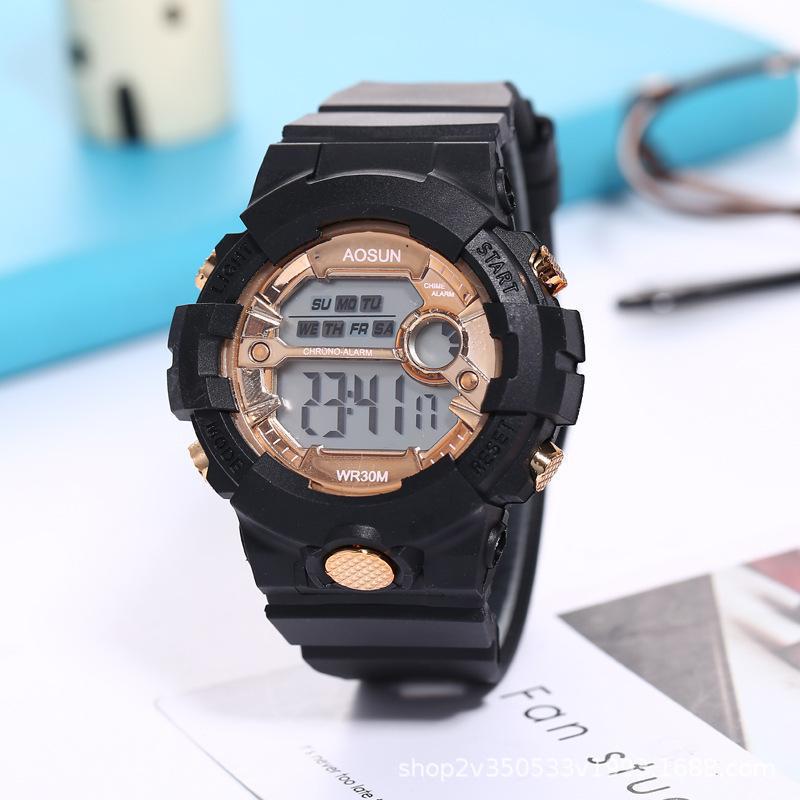 Manufacturer Adult Student Children's New Korean-Style Multi-Functional Waterproof Luminous Alarm Clock Electronic Watch 591