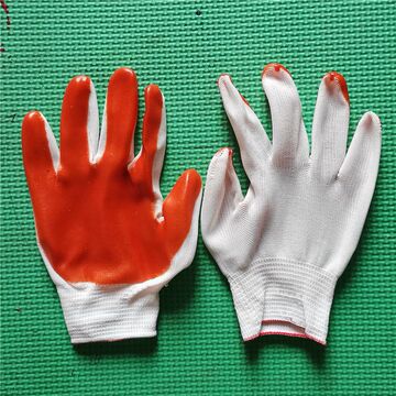 劳保手套尼龙pvc挂胶手套劳保耐磨防水工地上用建筑平挂手套-阿里巴巴