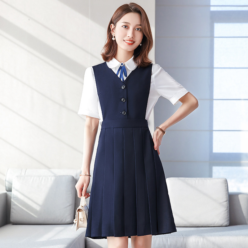 老师职业装教师套装小学面试服装幼儿园教师园服工作服女春夏裙子