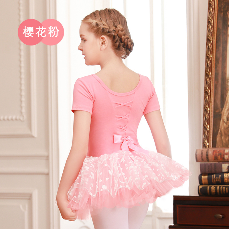 舞蹈服儿童女童春夏短袖女童芭蕾裙跳舞蓬蓬裙舞蹈裙练功服中国舞