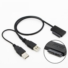 USB 2.0 to 6 7 13Pin Slimline Slim SATA Cable with跨境代