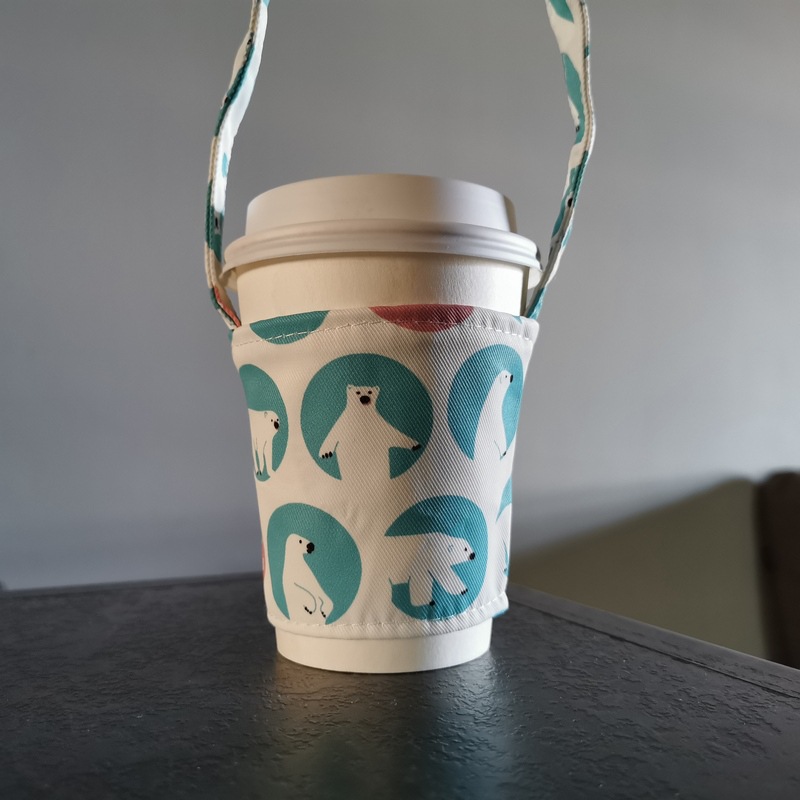 隔热奶茶杯套定制 防水棉布卡通咖啡饮料杯提环保防烫帆布杯套