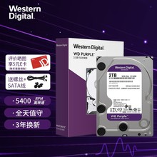 全新原装紫盘2TB SATA 6Gb/s 安防监控硬盘 WD20EJRX