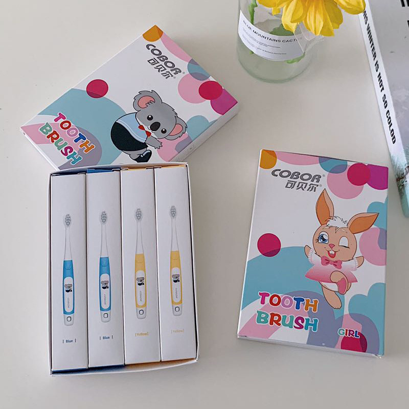 cobor可贝尔儿童软毛牙刷卡通软毛细毛牙刷313岁一盒四支代发