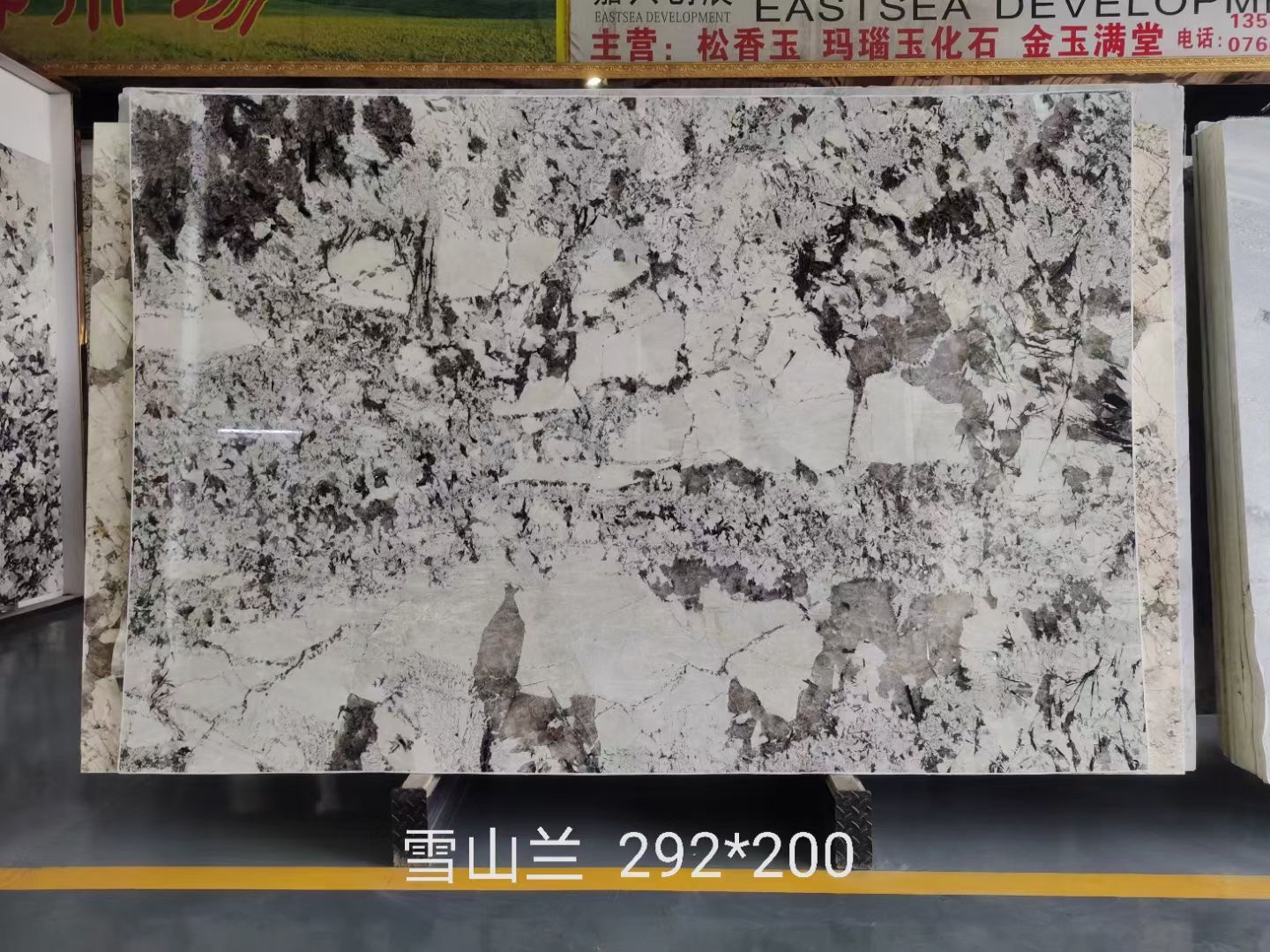 云浮大理石 雪山兰 巴西奢石 背景画心石 大理石加工 背景墙加工