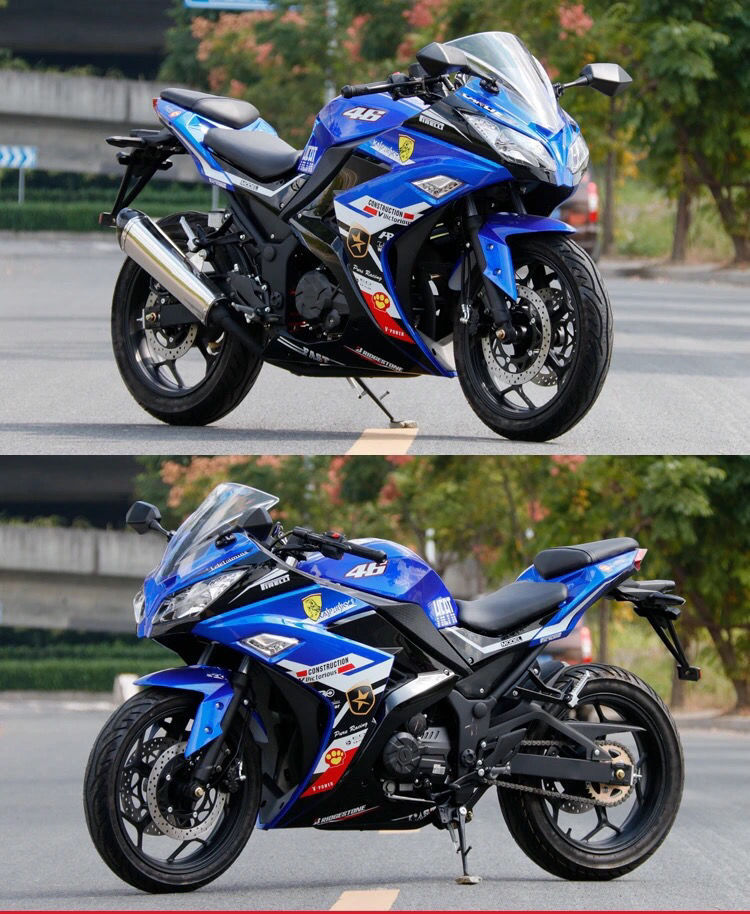 全新国四200cc小忍者摩托车跑车400排量双缸水冷燃油机车可上牌