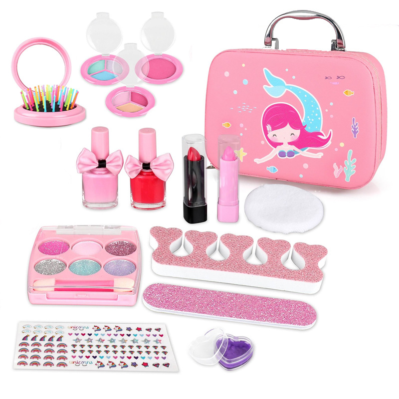 Amazon New Children's DIY Makeup Toys Cosmetics Manicure Fashion Handbag Girls' Toy Set