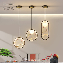 全铜新中式小吊灯中国风禅意餐厅灯玄关过道吧台茶室卧室床头灯具