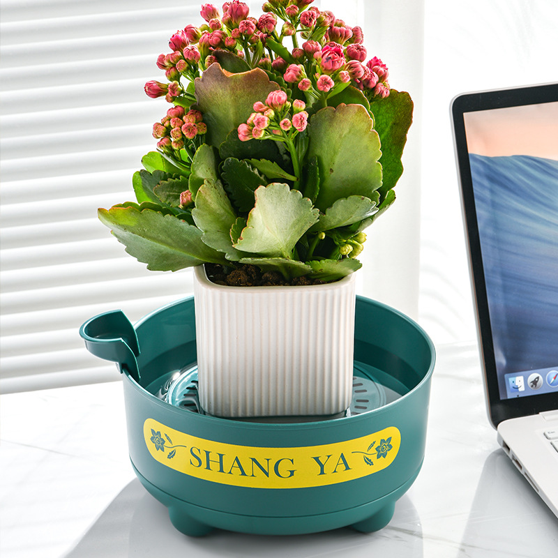 Lazy Flower Pot Automatic Absorbent Pot Office Hydroponic Planting Pot Water Storage Container Plastic Breeding Pot 0755-3