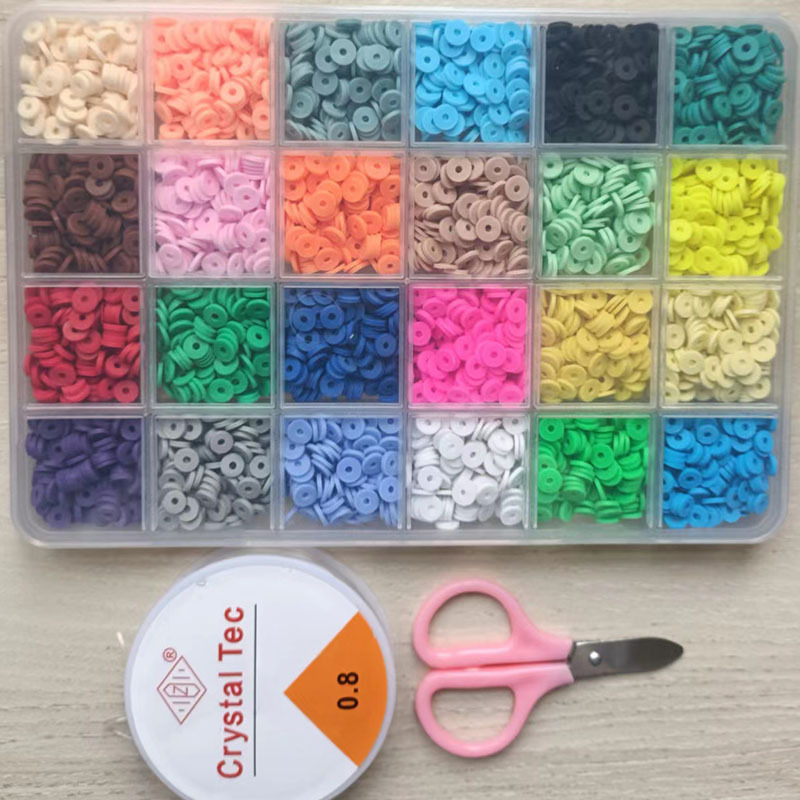 Amazon DIY Ornament Accessories Soft Pottery Ornament Accessories Suit 24 Grid Beads Bracelet Factory Direct Sales Wholesale