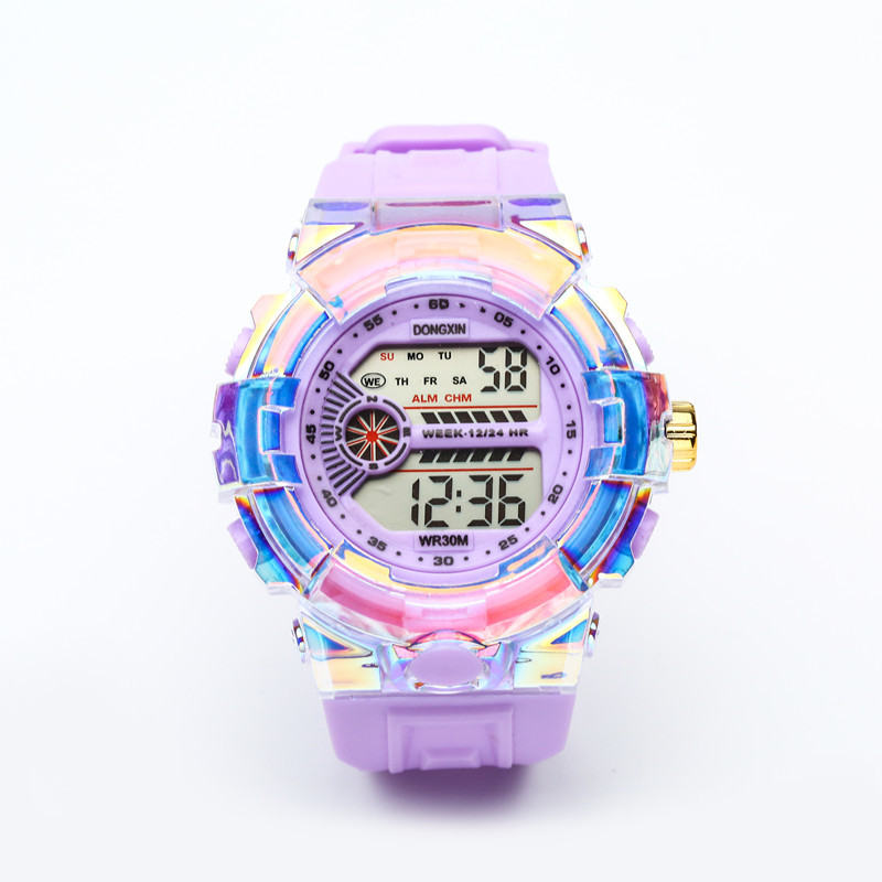 23 New Student Colorful Electronic Watch Ins Fashion Primary and Secondary School Children Sports Watch Multifunctional Luminous