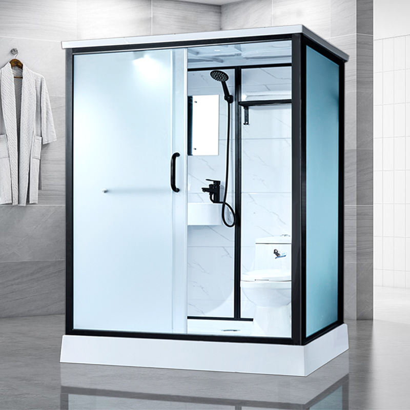 一体淋浴房家用简易整体弧扇形隔断帘防水布加厚伸缩活动厕所全套