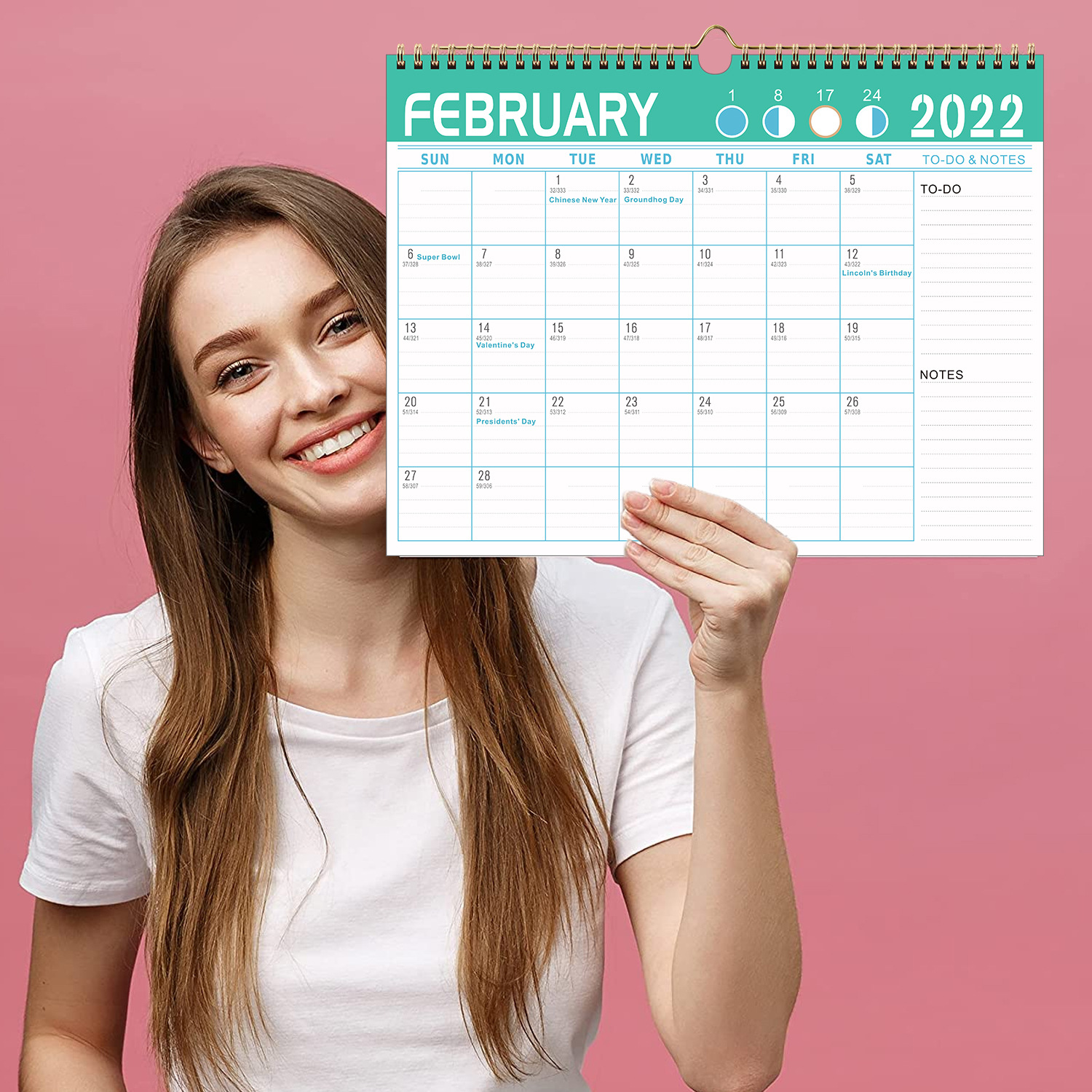 亚马逊跨境专供简约2022英文日历美国假期日程规划挂墙18个月日历