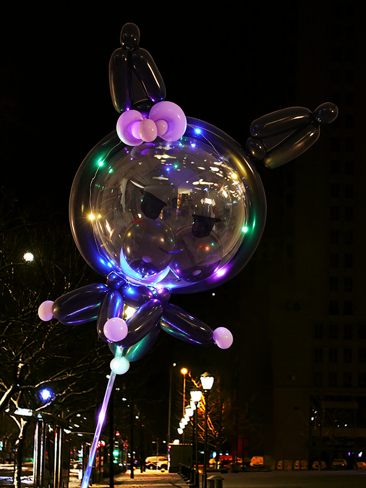 20-Inch Trending Cartoon Shape Luminous Bounce Ball Full Set Wholesale Night Market Stall Stall Children Toy Balloon