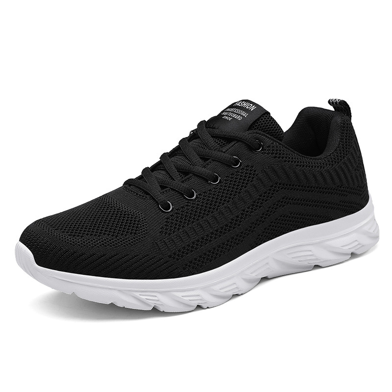 Cross-Border New Arrival Men's Shoes Extra Large Size 45-Size 46 Ultra Light Flyknit Breathable Lightweight Wish Foreign Trade Soft Bottom Running Shoes