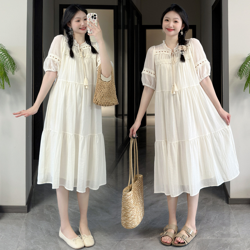 孕妇装实拍新款连衣裙夏装潮妈韩版时尚洋气宽松短袖孕妇a字裙女