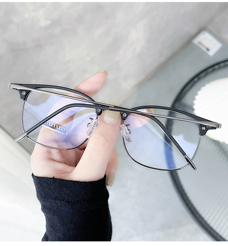 2021新款男士商务电脑护目镜金丝细框时尚复古防蓝光近视眼镜批发