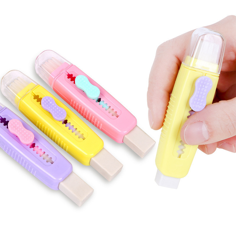 Tuqiang New Retractable Rubber Harness Brush for Pupils Creative Push Push-Pull Eraser Wipe Clean