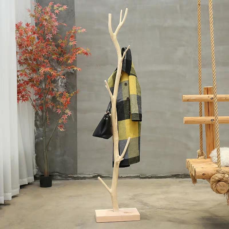 树枝落地衣帽架民宿创意树杈挂衣架家用卧室置物架简约原木风