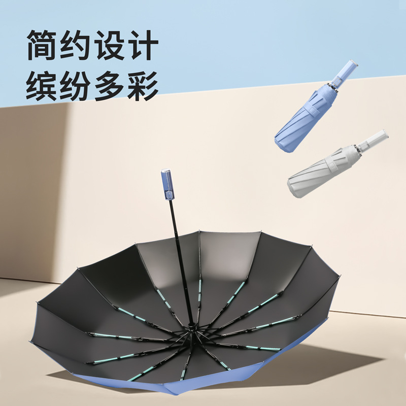 24 Bones Automatic Umbrella Women's Rain and Rain Dual-Use plus-Sized Reinforced Wind-Resistant Men's Sun Umbrella Sun Protection