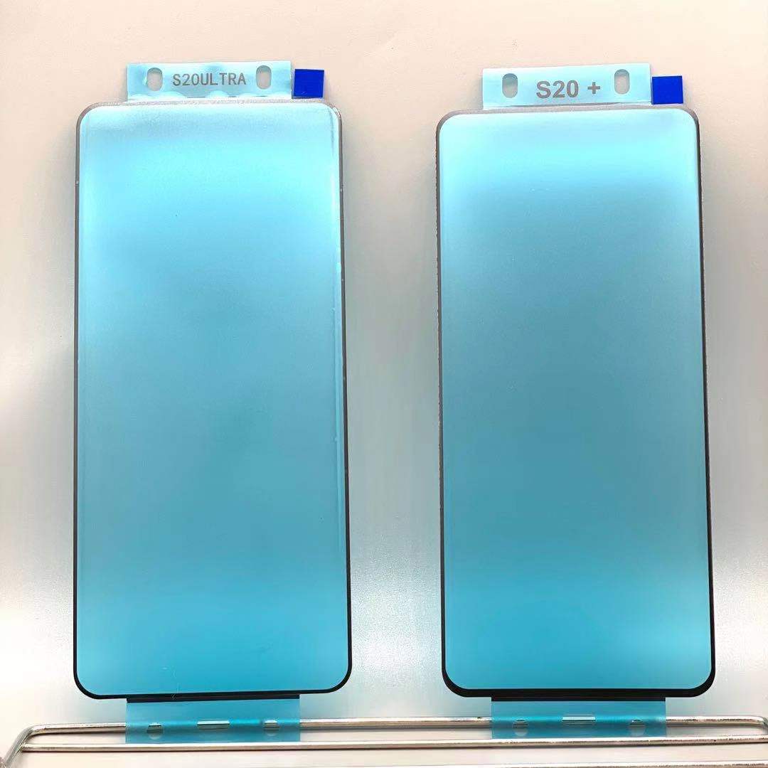 适用三星s21u全胶果冻note20ultra曲面s10 软钢化陶瓷膜指纹解锁