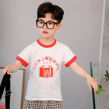夏季韩版儿童纯棉短袖t恤中小童夏季短袖上衣女童圆领T恤厂家批发