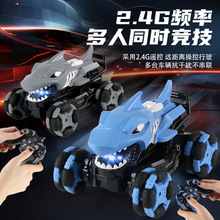 跨境新款儿童电动遥控玩具车鲨鱼喷雾特技车恐龙跳舞赛车玩具批发