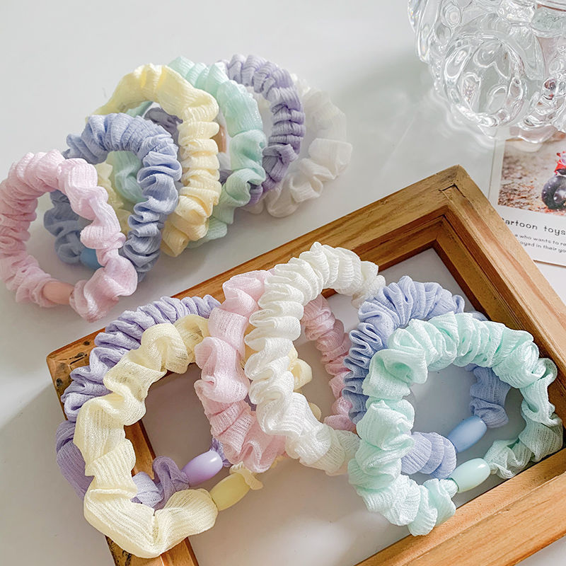 小肠发圈糖果色头绳女简约皮筋女扎头成人橡皮筋皮筋可爱绳亚马逊