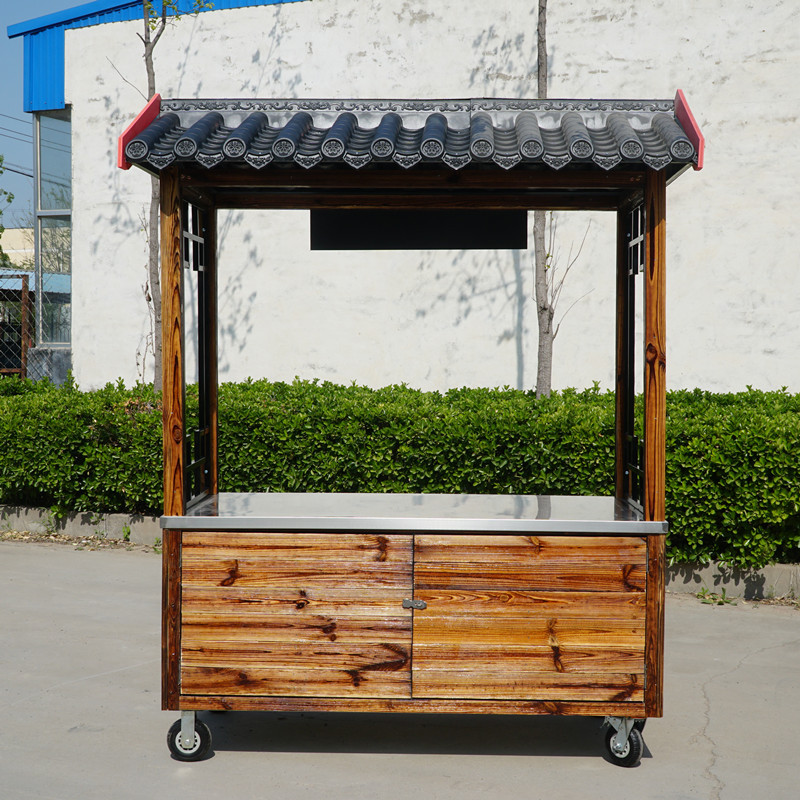 腐木售货车手推仿古小吃车推车摆摊夜市商用流动多功能摊位餐