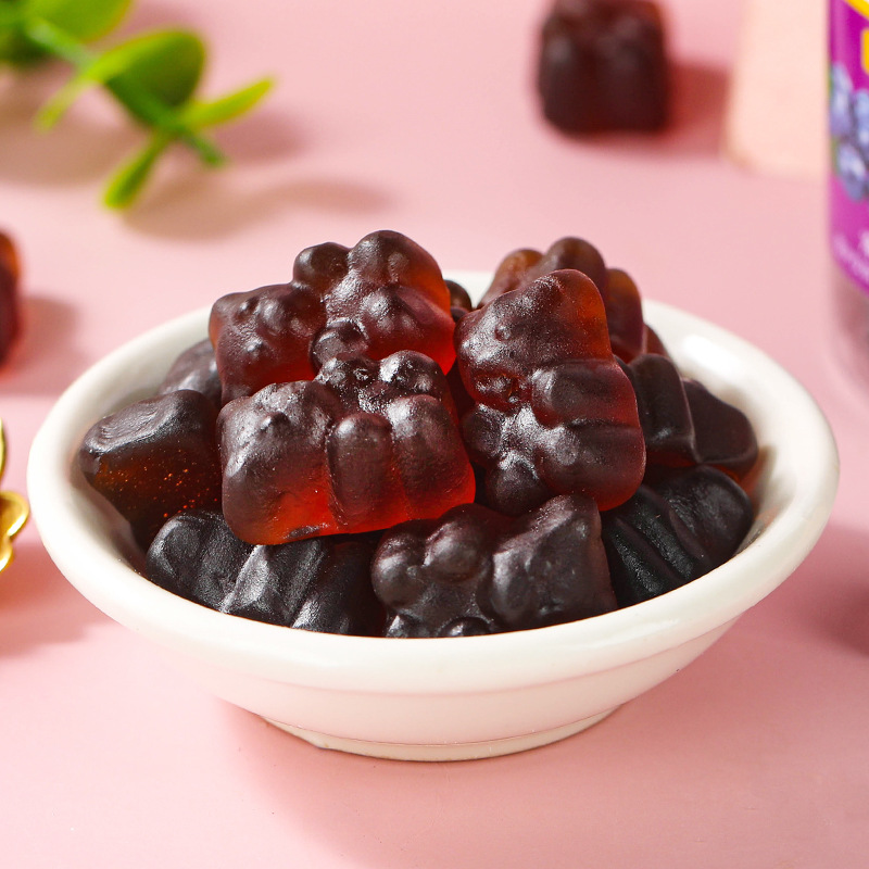 亳掌柜蓝莓叶黄素酯dha软糖 小熊形状儿童护眼凝胶糖果现货批发