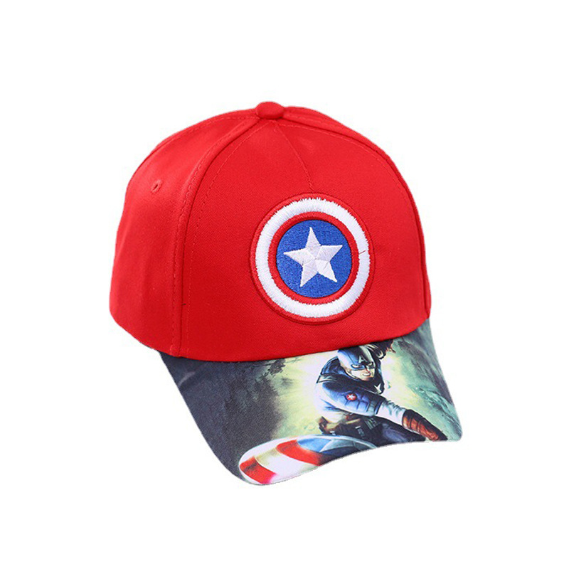 Cross-Border Children's Cartoon Avengers Spider-Man Bat Embroidery Baseball Cap Boys and Girls Kids Peaked Cap