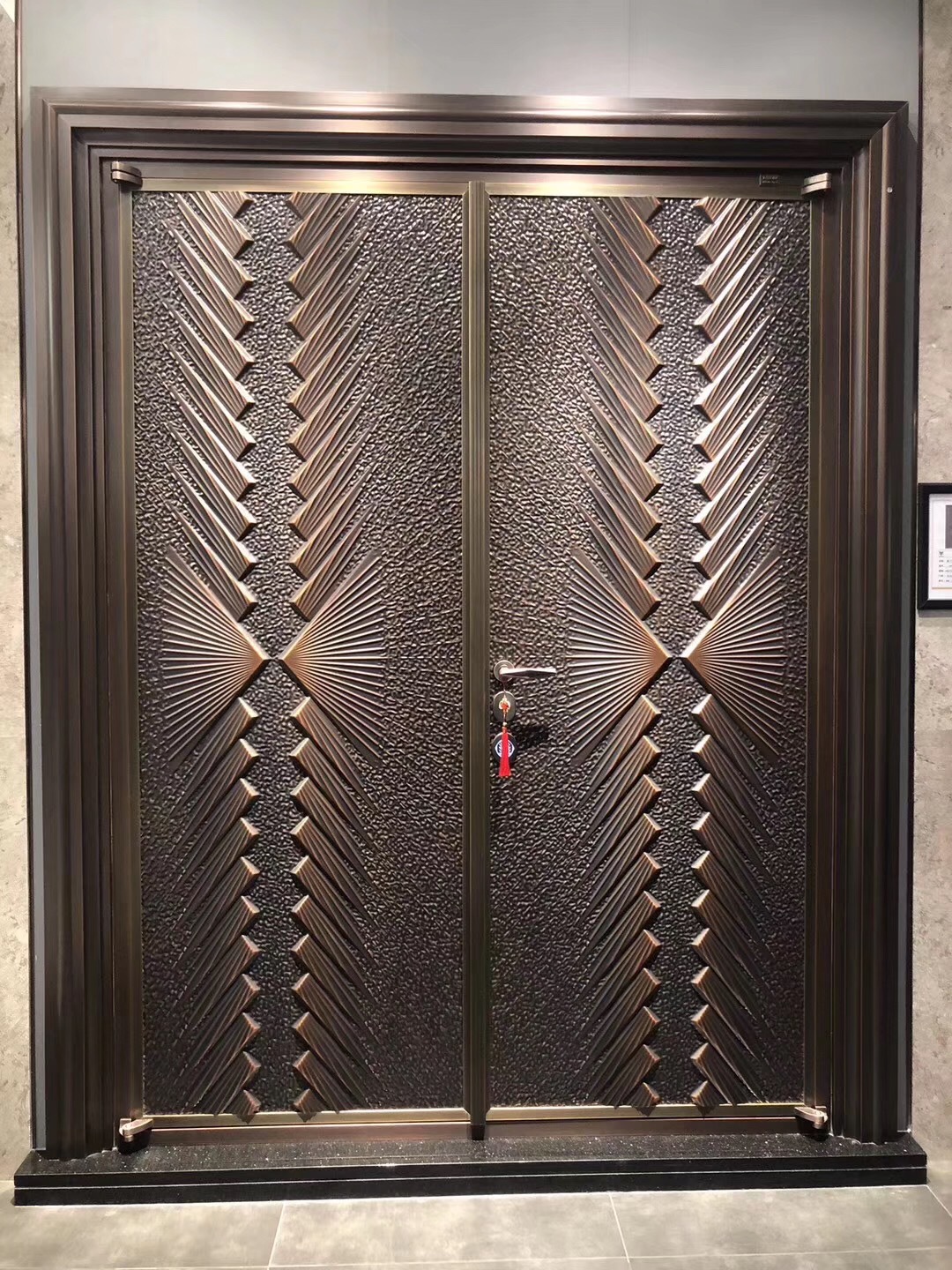 源头厂家直销订制庭院门铸铝防爆门家居入户门对开双开子母静音门