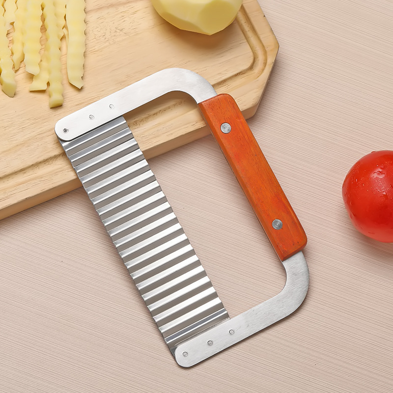 波纹薯条土豆切片刀 不锈钢狼牙波浪土豆刀家用厨房diy花式工具-阿里
