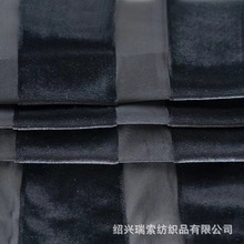 厂家直销时尚新款 黑色条纹状针织经编绒布烧花面料 服装面料 可