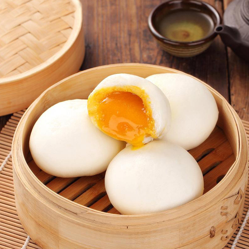 金城食品蛋黄流沙包广东点心早茶包子早餐整箱批发速冻包点面点