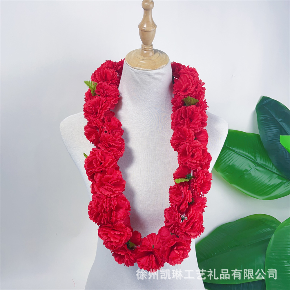 跨境专供夏威夷风格母亲节康乃馨花环印度主题装饰庆典装饰花串
