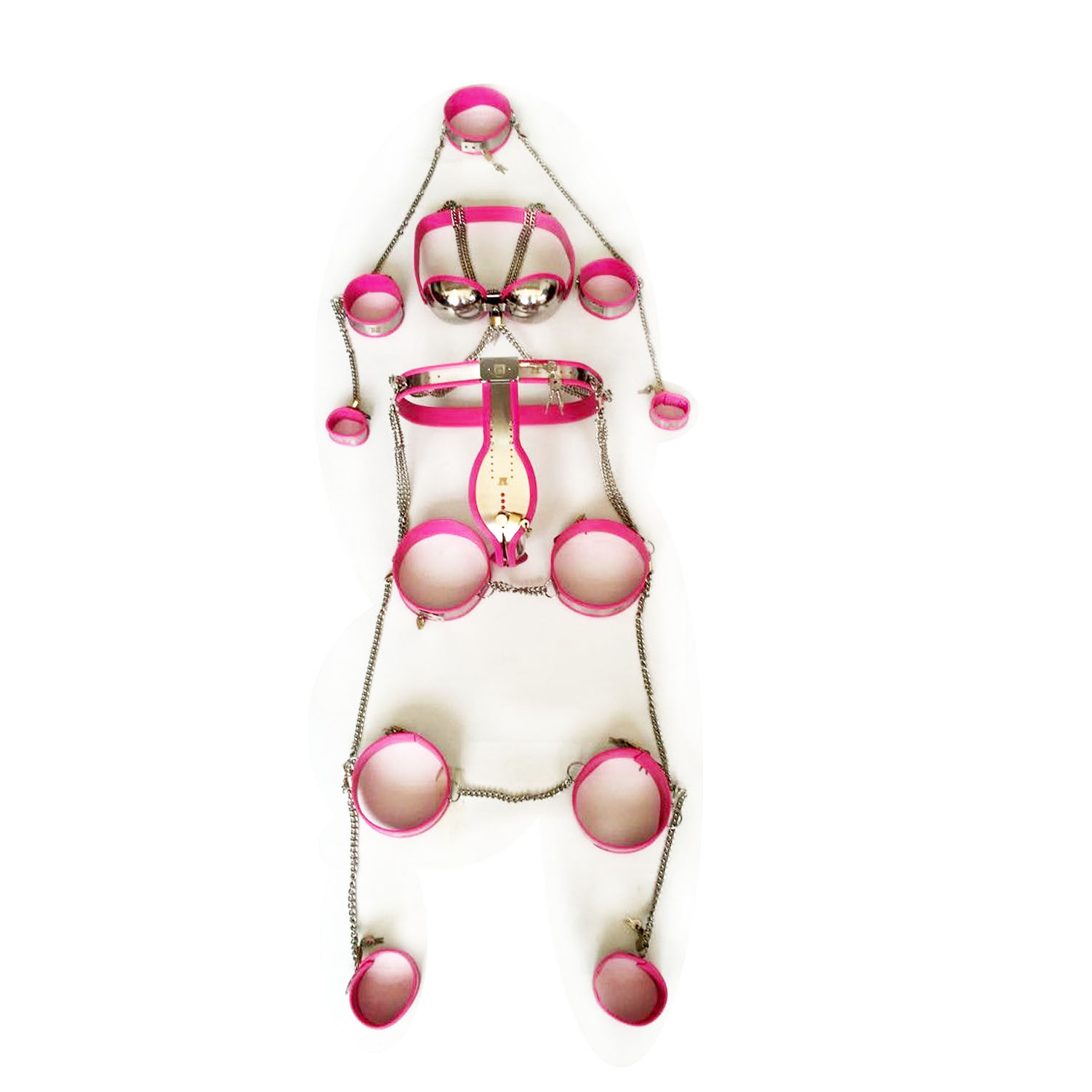 黑帝成人情趣用品另类玩具不锈钢贞操带男用二代t贞操锁套件八件