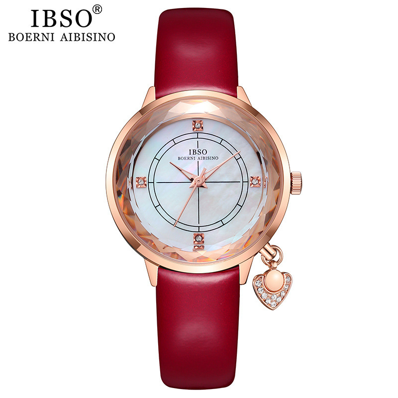 Ibisno New Shell Personality Large Dial Watch Women's Waterproof Korean Style Student Temperamental Trendy Ladies Watches