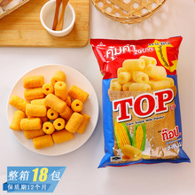 泰国进口华云TOPUP牛奶辣味香酥玉米米果玉米棒膨化休闲零食品80g