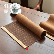 竹制包边茶席竹编茶席日式卷帘茶垫禅意杯垫摆件功夫茶具批发