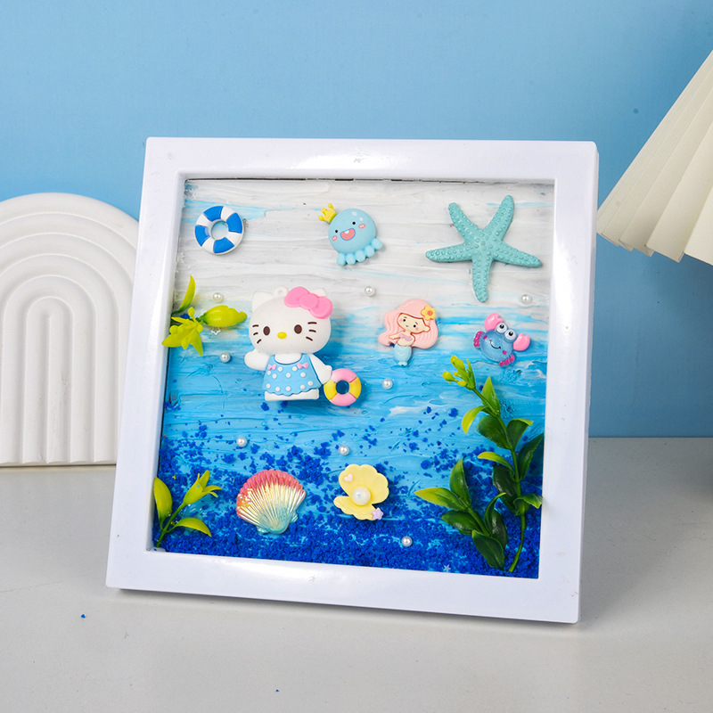 Children's Diy Handmade 3d Cream Glue Photo Frame Painting Material Package Creative Micro Landscape Scene Painting Girl's Toy