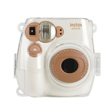 一件代发 适用拍立得instax mini7c/7s水晶壳 透明壳彩虹肩带