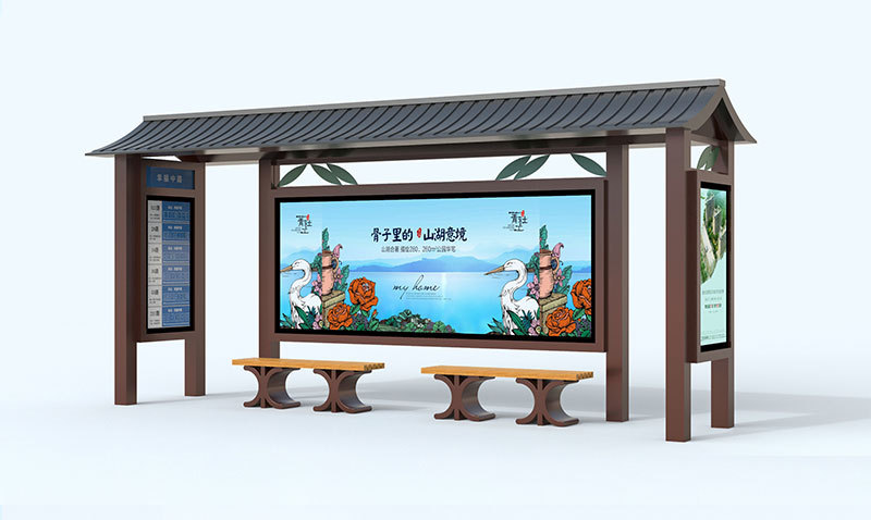 新款汉风候车亭公交站亭仿古候车亭仿古公交站台仿古公交候车亭