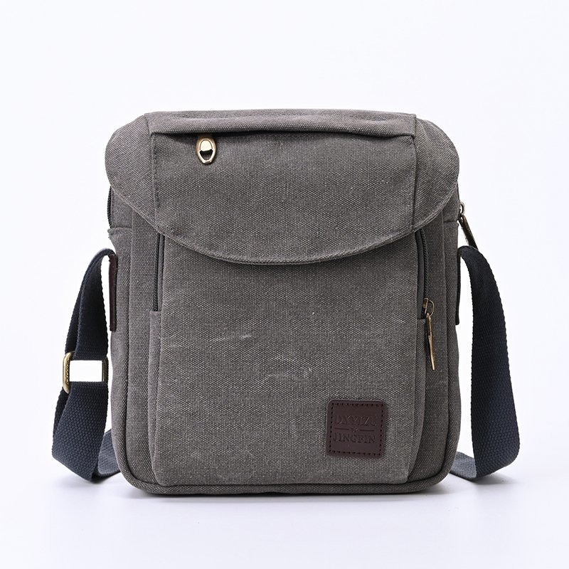 Cross-Border Trendy 2022 New Men's Canvas Bag Lightweight Outdoor Sports Crossbody Bag Simple Single-Shoulder Bag Generation Hair