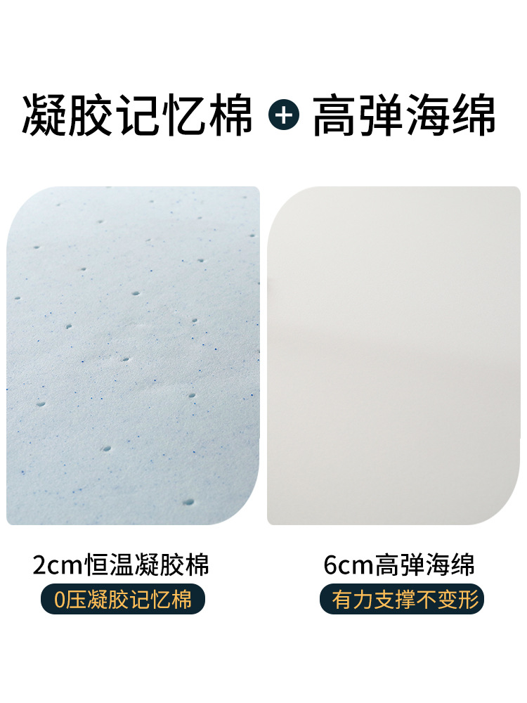 2022 Amazon Constant Temperature Gel Memory Foam Student Mattress Mattress Hotel Zero Pressure Sponge Dormitory Thin Chest Pad Soft Cushion