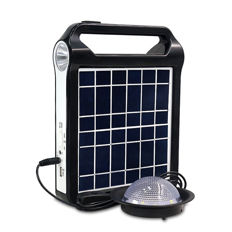 户外便携18650电池太阳能手电筒小系统手提灯应急电源照明ep-038